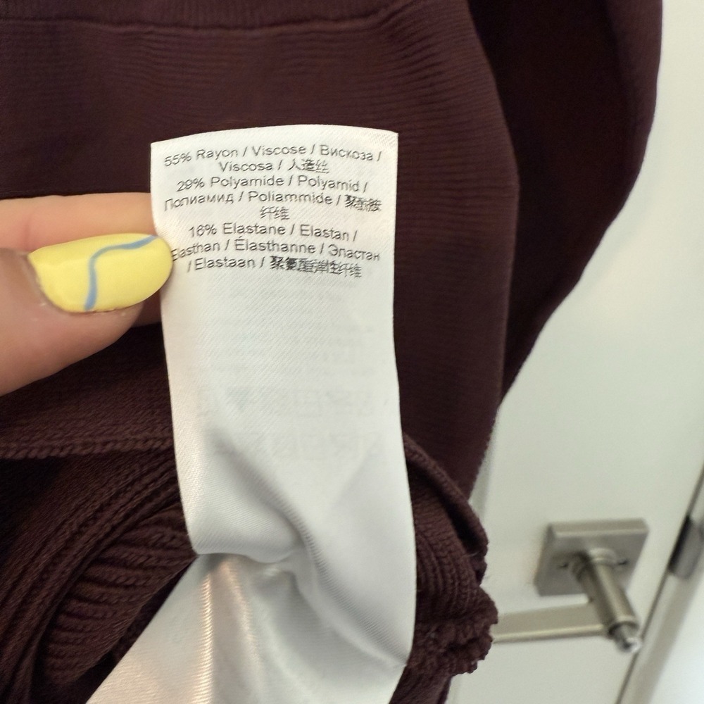 Ganni Ruched Ribbed-Knit Asymmetrical Mini Dress NWOT Size XL  $445 MSRP - Picture 3 of 7